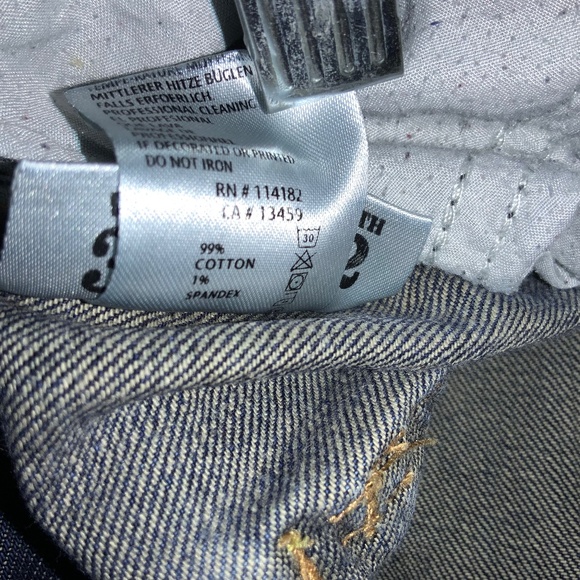 ED HARDY Denim C. AUDIGIER Button Fly Knee Pad Straight leg jeans Sz 33x 32 Y2K - Picture 14 of 14